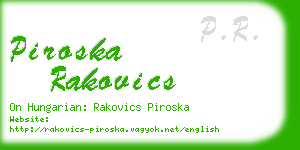 piroska rakovics business card